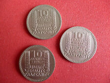 retro-collection- 3 anciennes pieces 10 frcsfrancs P.Turin rameaux courts