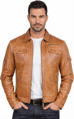 Veste cuir véritable - cuir, da