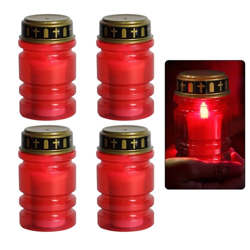 Bougie funéraire led rouge 4 - funéraire,
