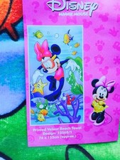 GRAND DRAP DE BAIN OU PLAGE DISNEY MINNIE UNDER WATER 75 x 150cm 100% COTON