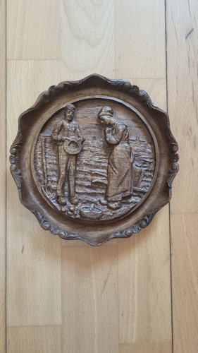 Petit tableau rond - gravure, sur