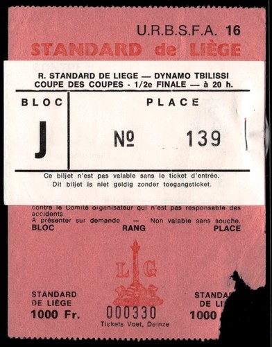Ticket 1982 standard - de, liege