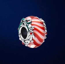 charm pandora murano couronne de noel poinçon s925 ale