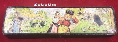 Ancien plumier carton bouilli - ancien,