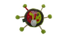 Doudou coccinelle plat vert