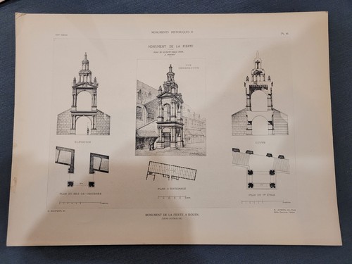 Gravure plan monument - plan,