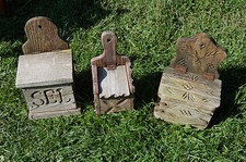 Lot de 3 boites à sel en bois