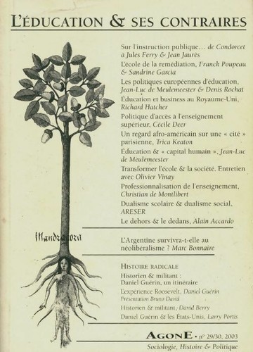Agone l éducation - n°29-30, :