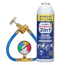 3en1 Réfrigérant de remplacement HC134a,huile PAG100, colmatant de fuites+tuyau