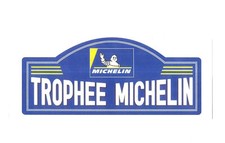 RARE / AUTOCOLLANT - MICHELIN : BIBENDUM PNEU FRANCE TYRE TROPHEE LOGO STICKERS