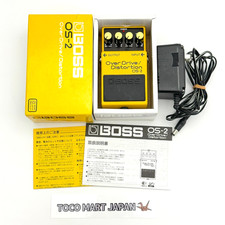 Pédale d'effet guitare BOSS OS-2 Overdrive Distortion avec adaptateur...