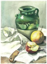 nature morte vase et fruits