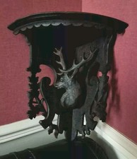 TRES BELLE Étagère d' Angle à Accrocher en Bois FORET NOIRE 19ème 