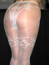 COLLANT PHILDAR DAHLIA T 2 POUDRE NYLON LYCRA SEXY LINGERIE JARRETIERE FANTAISIE