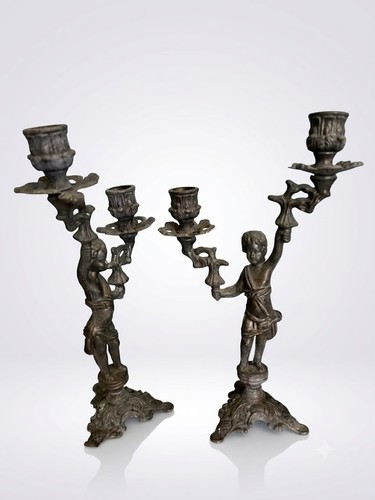 Paire chandeliers bougeoirs - chandeliers,