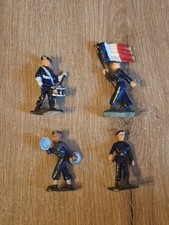 Lot 4 Figurines Jouet Ancien Soldat Starlux Militaire Chasseur Alpin Fanfare