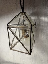 Luminaire À Suspension En Verre Soufflé / Début De 20em Siècle 