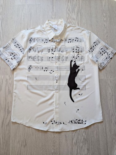 Chemise musicale chat noir