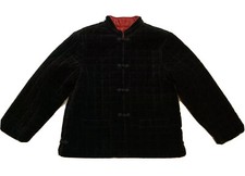 Talbots Kids Girls Black Velvet/Red Lining Mandarin Collar Holiday Jacket Size 5