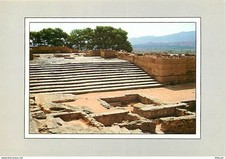 Grèce - Phaistos - La façade Ouest du palais et l'escalier monumental - Carte Ne