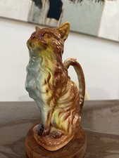 Saint Clement - Beau Pichet Chat En Barbotine