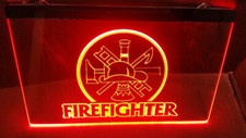 enseigne lumineuse néon ouverte pub bière pompier cadeau déco maison taille 1...