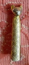 BIJOU BROCHE CHAT MOMIE EGYPTIEN EN METAL DORE  B45