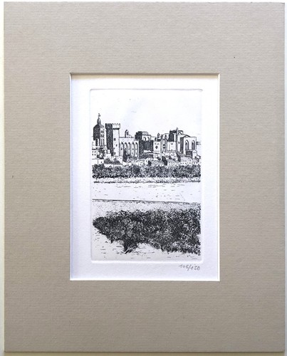 Gravure eau forte palais - forte, :