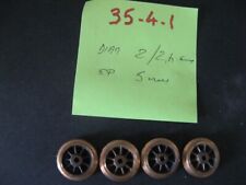 4 ROUES RAYONS LOCOMOTIVE MODELISME 1/43 0  LAITON DIAMETRE BANDAGE 2CM  35/4/1