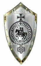 Noël Knight Armor Templier Bouclier Acier Artisanal Reenactment Armure