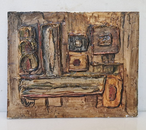 Huile sur panneau contemporain - huile,