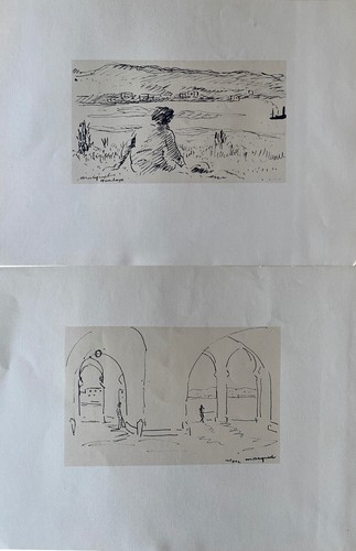 Deux croquis lithographie