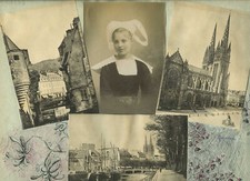 QUIMPER vers 1890 Photo + 3 cartes postales BRETAGNE