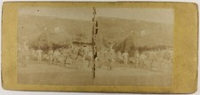 FRANCE Ferme en Normandie Travaux agricoles c1865 Photo Stereo Vintage Albumine 