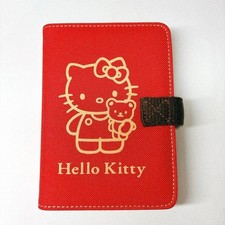 Carnet Heisei Hello Kitty en nylon rouge 6 trous rare d'occasion