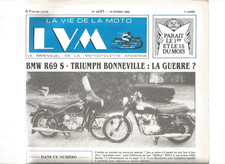 LA VIE DE LA MOTO N°88-01 BMW R69 S / TRIUMPH BONNEVILLE / MOTEURS "CHAISE" 250