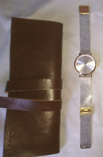 VINTAGE BELLE MONTRE CLUSE FEMME HOMME CADRAN DORER BRACELET METAL ARGENTER