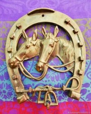 Porte-clés cintre ancien Fer à cheval bronze France Antique hanger key holder Fe