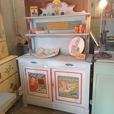 Buffet Vaisselier St Hubert Décor Peint Pin Up