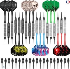 CyeeLife Lot de 18 fléchettes Souples avec Pointe en Plastique pour Cible de 