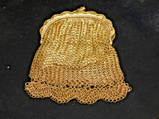 Bourse AUMONIERE  Porte monnaie mailles en métal doré, vintage EXCELLENT ETAT