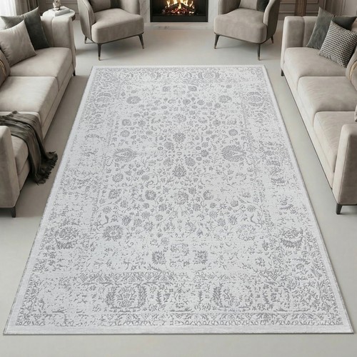 Tapis gris motif ornement