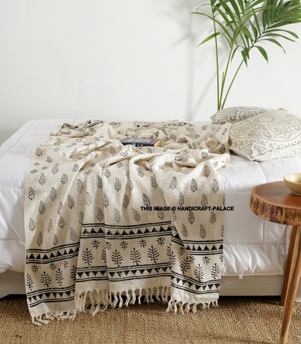 Couverture coton indien à - couverture,