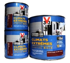 Lot Peinture Bois V33 Climats extrêmes "Rouge Basque RAL 3004" 2L + 2 X 0,5L