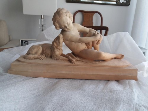 Groupe sculpture terre - groupe, en