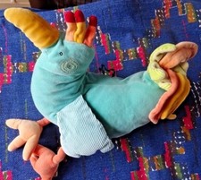 GB / DOUDOU PELUCHE MOULIN ROTY BALTHAZAR ET VALENTINE OISEAU VERT  38 CM TBE