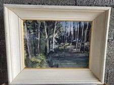 Jean-Pierre Rémon - Paysage lacustre - Huile sur carton encadrée