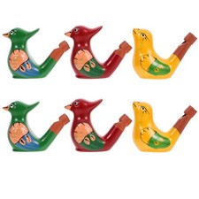  Lot de 6 sifflets pour oiseaux aquatiques en céramique, petits jouets pour