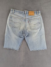 Short Jean Jorts Vintage 80s Made US Levi's 501 Homme W34 Bleu Lightwash Button