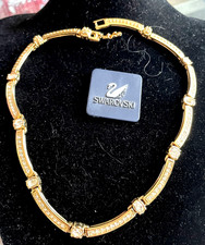 SUPERBE COLLIER SWAROVSKI AUTHENTIQUE HAUT DE GAMME INCRUSTE DE CRISTAUX CLAIRS